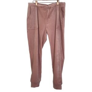 House‎ of Harlow 1960 Pink Velour Jogger Pants with Drawsting Waist SZ XL
